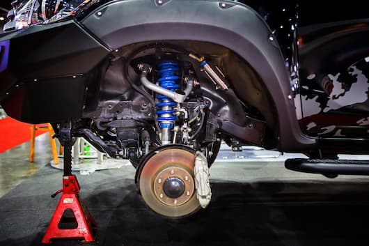 Image of a customer checking the suspension level of their RightRide vehicle.