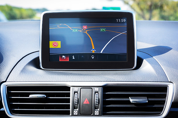GPS feature being used on a customer's vehicle.