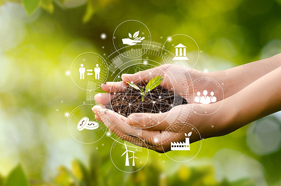 Image of symbols to represent environmental responsibility when you purchase from RightRide