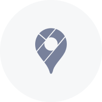 Circle with an icon of a map pin in it.