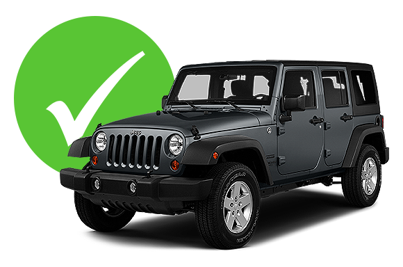 Jeep with a checkmark for the thank you header