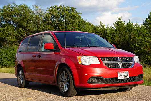 Image of a used 2017 red Dodge Grand Caravan