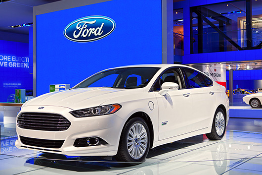 Image of a 2017 white used Ford Fusion sedan